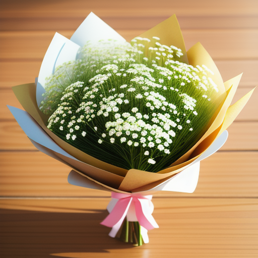 カスミソウの花束の作り方